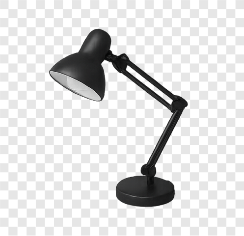 Black LED desk lamp PNG with modern minimalist style