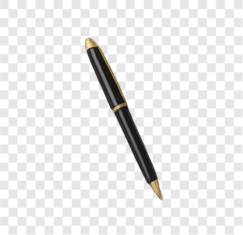 Black and gold luxury pen PNG for writing or office branding