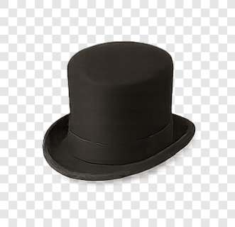 Transparent PNG of a classic black top hat