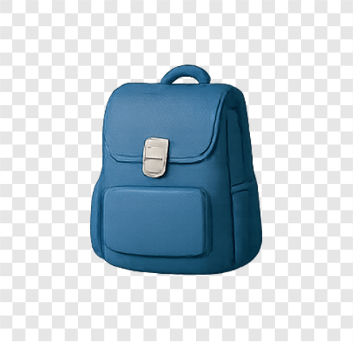 Blue School Bag 3D PNG – Free Transparent Backpack Clipart for Students