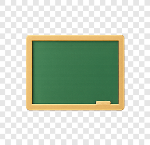 Green chalkboard PNG with wood frame for school classroom use