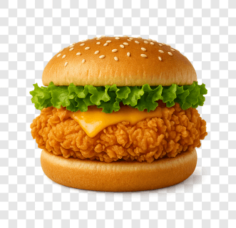 Simple Cheeseburger PNG Transparent Image Download
