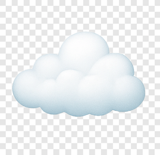 Two fluffy cartoon clouds with soft shading and transparency.