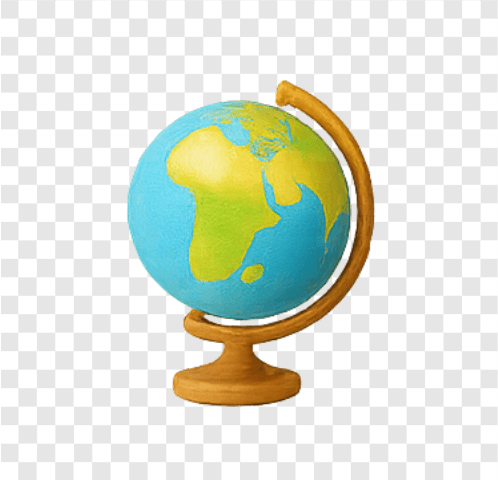 Educational world globe PNG for geography and school learning