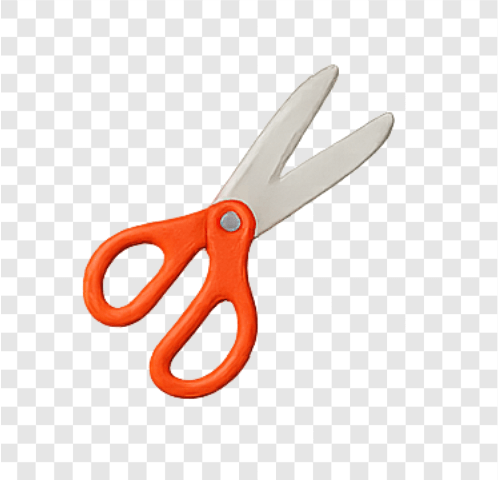 Red-handled school scissors for arts and crafts PNG with transparent background