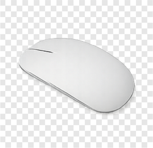 White wireless optical mouse PNG with clean design