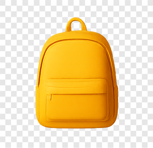 High-quality yellow school backpack with realistic details